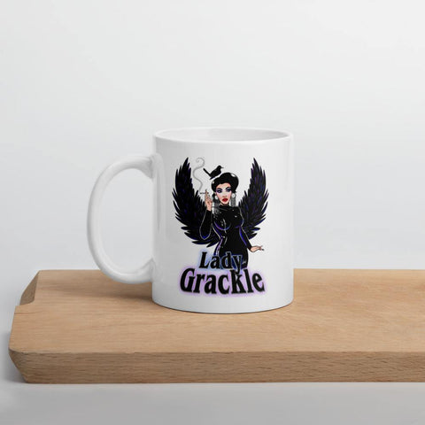 White Glossy Mug - Lady Grackle